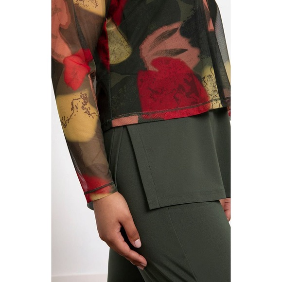 Sympli Women's Floral Camo Mesh Cropped Top Size 8 NWT - Picture 4 of 4